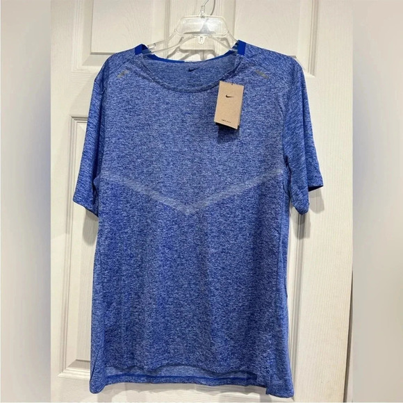 Nike Men's M Medium Dri-FIT Rise 365 Running Top T-Shirt Performance Blue NWT - Picture 1 of 9